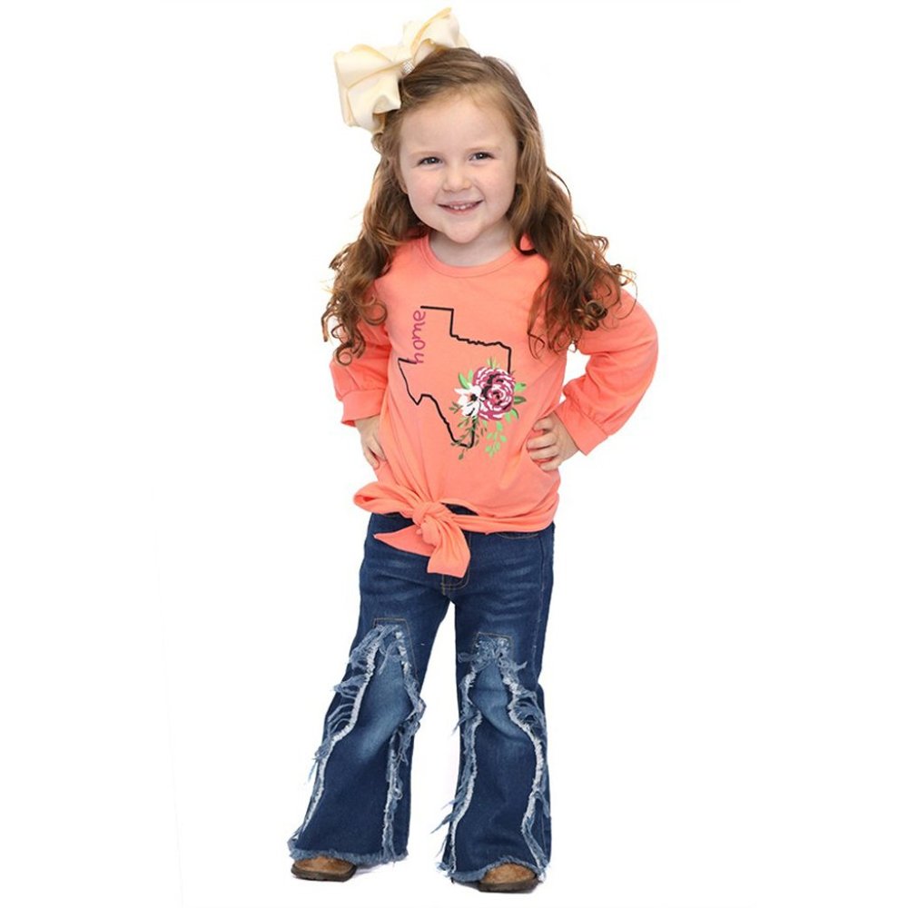 Texas Long Sleeve Knot Top NEW Size 8-9 **LAST ONE**🦋